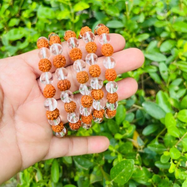 Clear quartz & Rudraksha Bracelet - Image 2