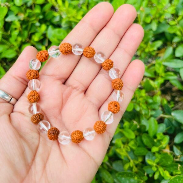 Clear quartz & Rudraksha Bracelet